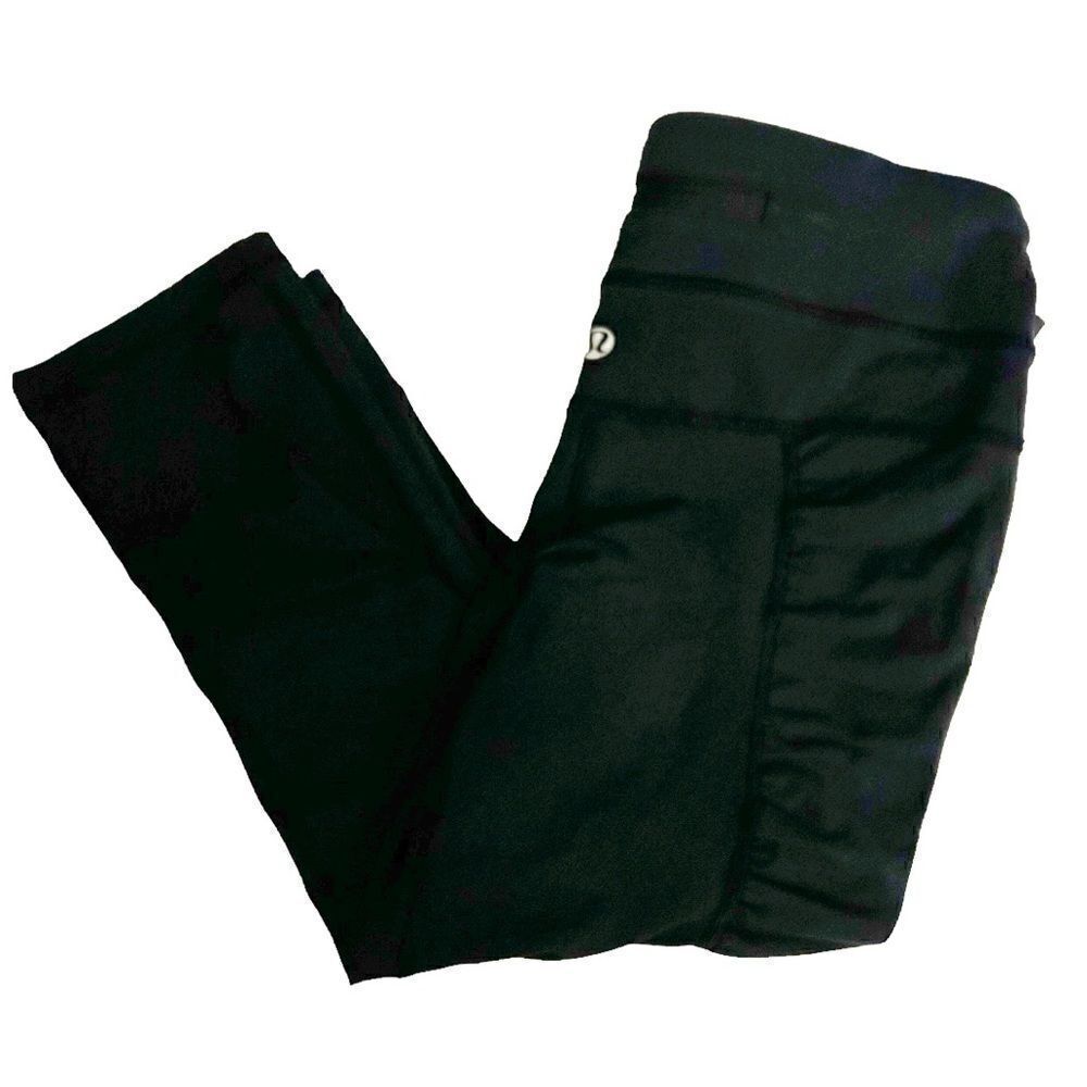 Lululemon Black Cropped Side Ruched Leggings Size 4